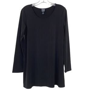 Clara SunWoo Black Long Sleeve Tunic Top Sz S